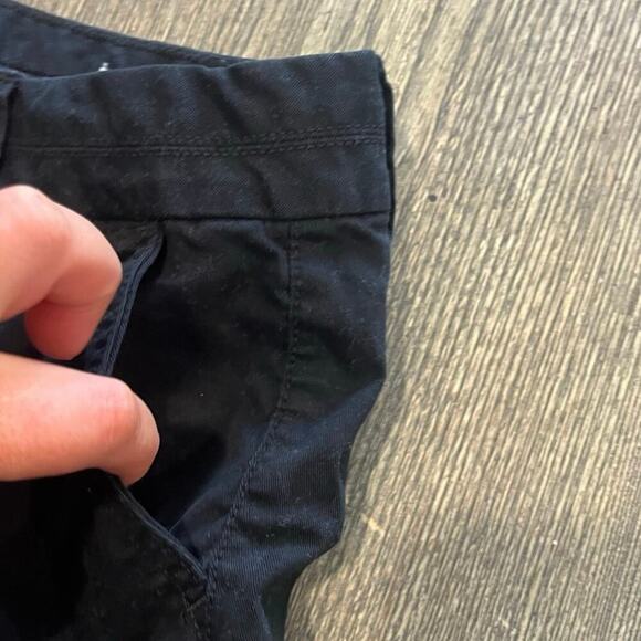 American Eagle Midi Shorts Mid-Rise Flat Front Stretch Cotton Blend Black Sz 10 - Picture 2 of 7